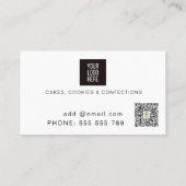 Elegante Roze waterverf Bakkerij & Confecties Visitekaartje (Achterkant)