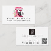 Elegante Roze waterverf Bakkerij & Confecties Visitekaartje (Voorkant / Achterkant)