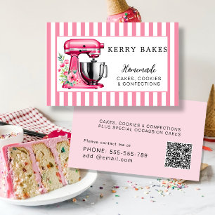 elegante Roze waterverf Bakkerij & Zoetwaren Bedri Visitekaartje