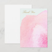 Elegante roze Waterverf Bedankt (Voorkant / Achterkant)