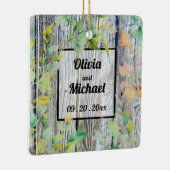 Elegante roze waterverf bloeit noodlijdend hout keramisch ornament (Rechts)