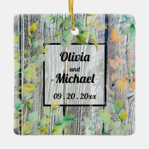 Elegante roze waterverf bloeit noodlijdend hout keramisch ornament