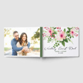 Elegante Roze Waterverf Bloem Bruiloftsfoto Gastenboek (Volledig)