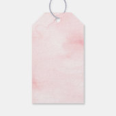 Elegante Roze Waterverf Bloemachtige Bruidsdouche Cadeaulabel (Achterkant)