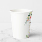 Elegante Roze Waterverf Bloemachtige Bruidsdouche Papieren Bekers (Rechts)