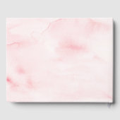 Elegante Roze Waterverf Bloemachtige Bruiloftsborr Gastenboek (Achterkant)