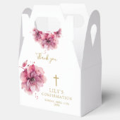 Elegante roze Waterverf Bloembevestiging Bedankdoosjes (Geopend)