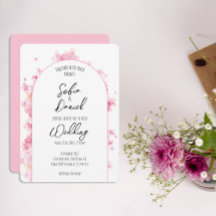 Elegante roze waterverf bloemboog