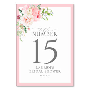Elegante Roze Waterverf Bloemen Bruidsdouche Kaart