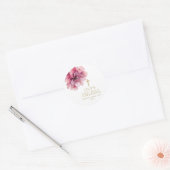 Elegante Roze Waterverf Bloemen Heilige Communie Ronde Sticker (Envelop)