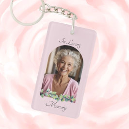 Elegante Roze Waterverf Bloemen Memorial Keepsake Sleutelhanger
