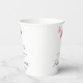 Elegante Roze Waterverf Bloemen Papieren Bekers (Rechts)