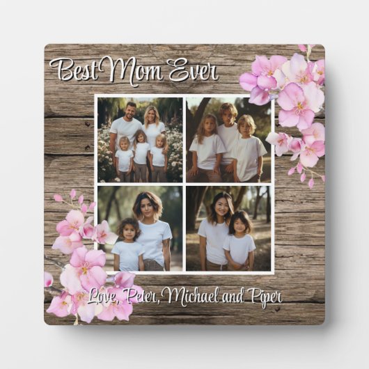 Elegante roze waterverf bloemen personaliseren 4 f fotoplaat (Voorkant)