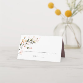 Elegante Roze Waterverf Bloemen Plaatskaartje