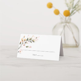 Elegante Roze Waterverf Bloemen Plaatskaartje