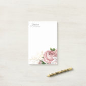 Elegante Roze Waterverf Bloemen Post-it® Notes (Op bureau)