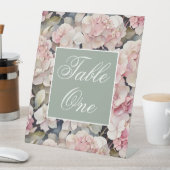 Elegante roze waterverf bloemenhortensia's reclamebord met voetstuk (Insitu)