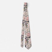 Elegante roze waterverf bloemenhortensia's stropdas (Achterkant)