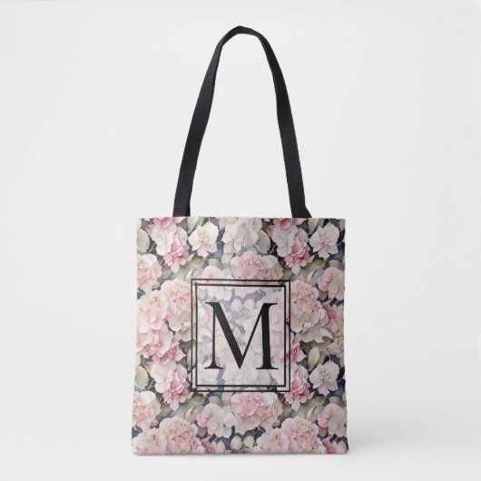 Elegante roze waterverf bloemenhortensia's tote bag (Voorkant)