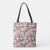 Elegante roze waterverf bloemenhortensia's tote bag (Achterkant)