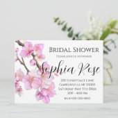 Elegante roze waterverf bloemenkersenbloesems kaart (Staand voorkant)