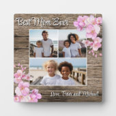 Elegante roze waterverf bloemenpersonaliseer 3 fot fotoplaat (Voorkant)