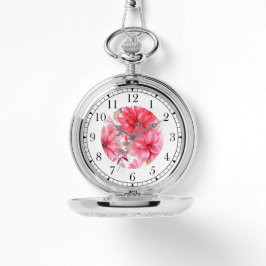 Elegante roze Waterverf bloemenstijlvolle chique v Horloge