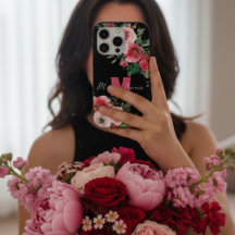 Elegante Roze Waterverf Bloemige Aangepaste Naam Z