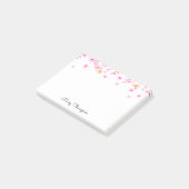 Elegante Roze Waterverf Bloesem Script Naam Post-it® Notes (Schuin)