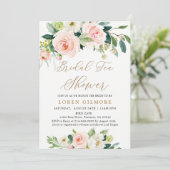 Elegante Roze Waterverf Bruiloft Thee Verjaardagsf Kaart (Staand voorkant)