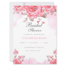 Elegante Roze Waterverf Bruiloftsuitnodiging