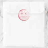 Elegante Roze Waterverf Cirkel Ronde Sticker (Tas)