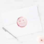 Elegante Roze Waterverf Cirkel Ronde Sticker (Envelop)