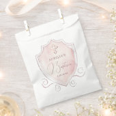 Elegante Roze Waterverf Crest doop Bedankzakje (Geknipt)