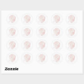 Elegante Roze Waterverf Crest doop Ronde Sticker (Vel)