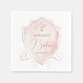 Elegante Roze Waterverf Crest doop Servet