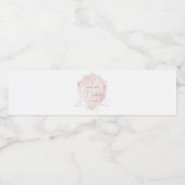 Elegante Roze Waterverf Crest doop Waterfles Etiket (Enkel label)