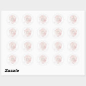 Elegante Roze Waterverf Crest Eerste Communie Ronde Sticker (Vel)