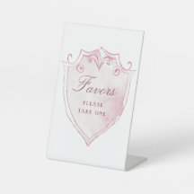 Elegante Roze Waterverf Crest Favors