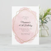 Elegante Roze Waterverf Elke Leeftijd Verjaardag Kaart (Staand voorkant)