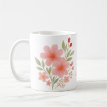 Elegante Roze Waterverf Floral Custom Monogrammed