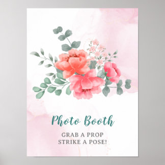 Elegante roze waterverf fotohokje poster