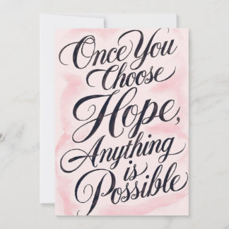 Elegante Roze Waterverf Hoop & Mogelijkheid Inspir Kaart