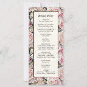 Elegante roze waterverf hortensia's Trouwprogramma (Achterkant)