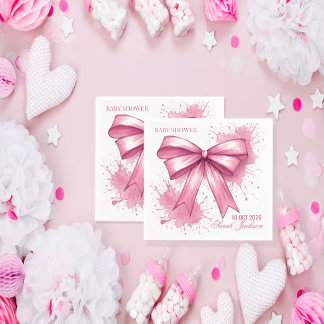 Elegante Roze Waterverf Lint Servet