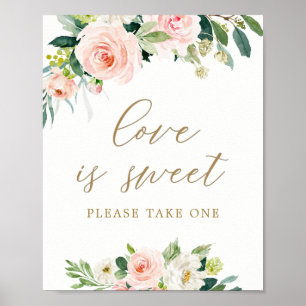 Elegante Roze Waterverf Love Is Sweet Treat Poster