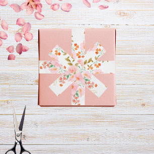 Elegante Roze Waterverf Luxe Bloemendecoratie Satijnen Lint