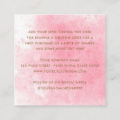 Elegante roze waterverf mini dank u invoegen kaart vierkante visitekaartje (Achterkant)