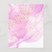 elegante roze waterverf nep glitters flyer (Achterkant)