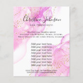 elegante roze waterverf nep glitters flyer (Voorkant)